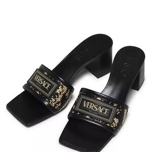 Versace Black and Gold Mules
